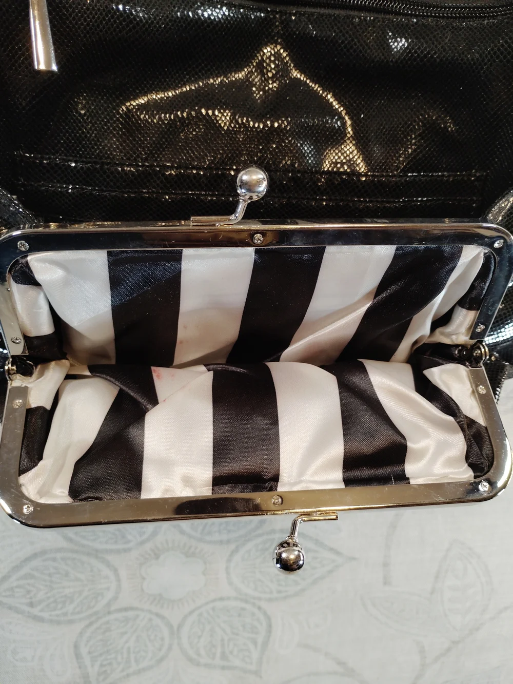 Charming Charlie Black Sequin Shoulder Bag With Chain Strap